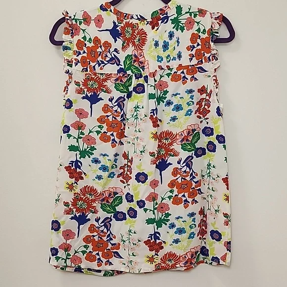 Boden Flame Scarlet Diamond Terrace Alicia Red and Pink Floral Blouse Size 8 - Picture 9 of 16